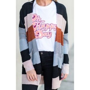 143 Story by Line Up boutique brand, long horizontal striped sweater